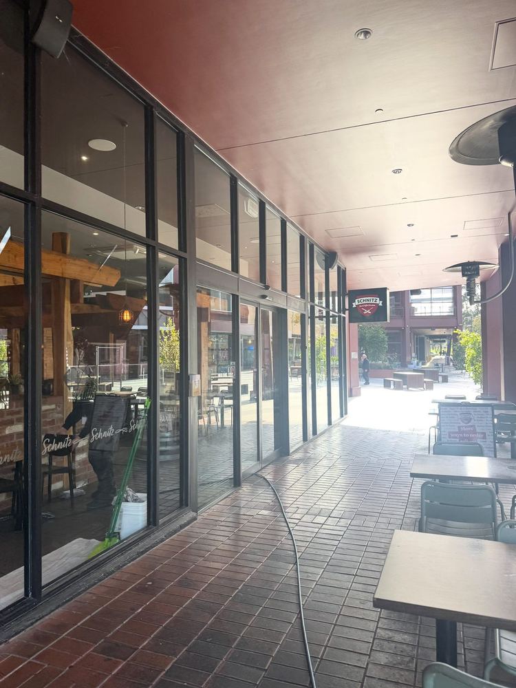 Freshly cleaned floor-to-ceiling windows at Schnitz Knoxfield